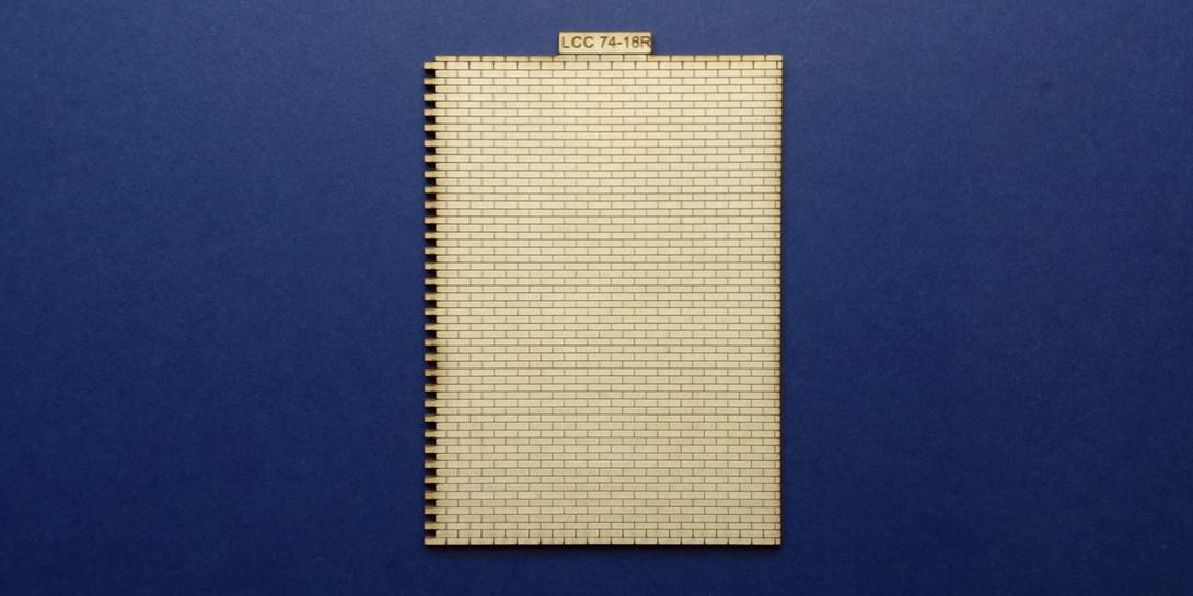 LCC 74-18R O gauge industrial building panel 113mm high with right side smooth Brick panel for low relief industrial buildings with left side interlocking and right side smooth.
